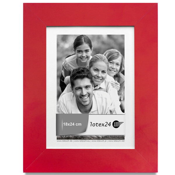 Rahmen rot, Holz-Bildrahmen 18 × 24 cm, Echtholz-Standrahmen