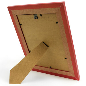 Rahmen rot, Holz-Bildrahmen 18 × 24 cm, Echtholz-Standrahmen