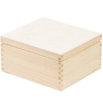 Holzbox mit Deckel, Geschenkkiste Klappdeckel 18 x 16 x 9 cm