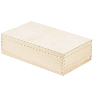 Kiste mit Klappdeckel, Holzkiste 28,5 x 16,5 x 8 cm