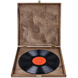 Holzkiste mit Klappdeckel 35 x 35 x 3,5 cm in Eiche Dunkel