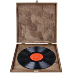 Holzkiste mit Klappdeckel 35 x 35 x 3,5 cm in Eiche Dunkel