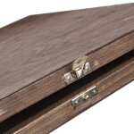 Holzkiste mit Klappdeckel 35 x 35 x 3,5 cm in Eiche Dunkel