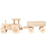 großer Holz Traktor mit Anhänger, Kindertraktor aus FSC Holz