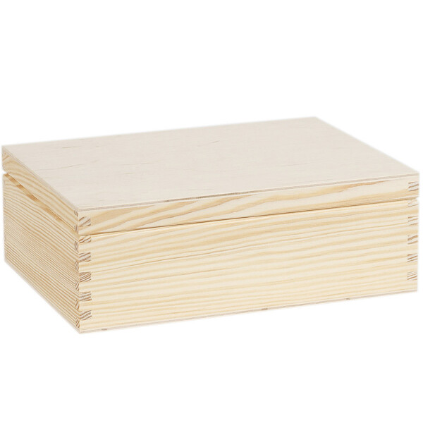 Unbehandelte Teekiste aus Holz, 6 Unterteilungen, 22,5 × 16,5 × 8 cm