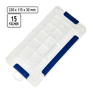 Transparentes Kleinteilemagazin 23 x 12 x 3,5 cm...