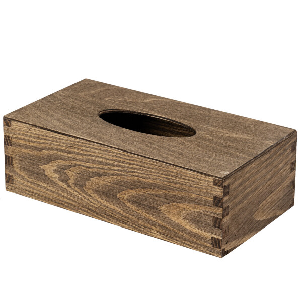 Kosmetiktuchspender aus Holz, Einfüllung von unten, 26 × 14 × 9 cm