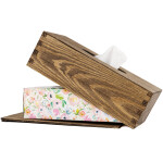 Kosmetiktuchspender aus Holz, Einfüllung von unten, 26 × 14 × 9 cm