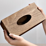 Kosmetiktuchspender aus Holz, Einfüllung von unten, 26 × 14 × 9 cm