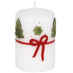 Kleine Stumpenkerze mit liebevollem Weihnachtsmotiv