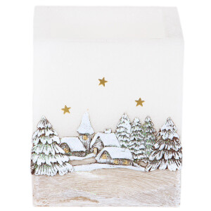 Weihnachtskerze, quadratischer Lampion mit einem Teelicht...