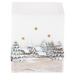 Weihnachtskerze, quadratischer Lampion mit einem Teelicht als Windlicht