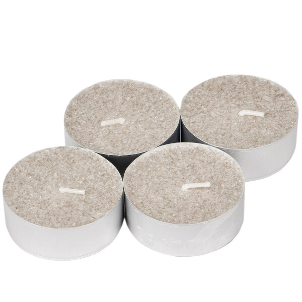 Teelichter, Duftkerzen aus Stearin, Duft indische Seide, 4er-Set