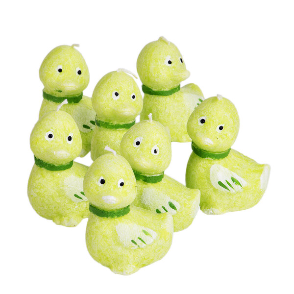 Osterkerzen, Entchen aus Wachs zu Ostern 7er-Set Stearinkerzen