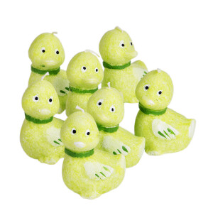 Osterkerzen, Entchen aus Wachs zu Ostern 7er-Set...