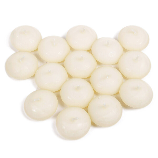 Ovale Schwimmkerzen in Beige, 15er-Set Kerzen in einem Display