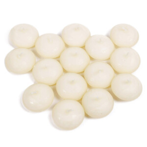 Ovale Schwimmkerzen in Beige, 15er-Set Kerzen in einem...