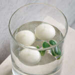 Ovale Schwimmkerzen in Beige, 15er-Set Kerzen in einem Display