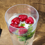 Schwimmkerzen als Herzen, 12er-Set, Metallic-Rote schwimmende Kerzen