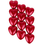 Schwimmkerzen als Herzen, 12er-Set, Metallic-Rote schwimmende Kerzen