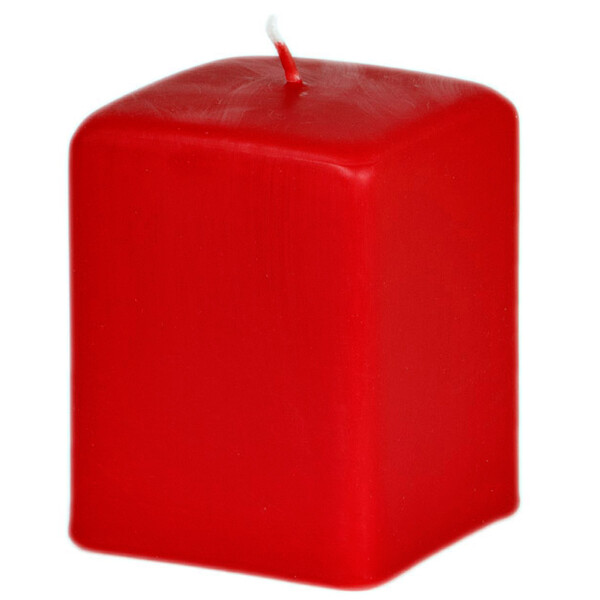 Matte Stumpenkerze rot, Kerze als Quader, Altarkerze