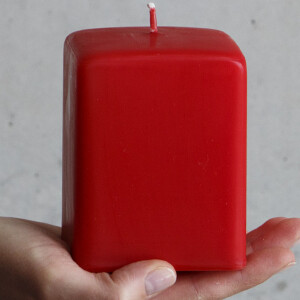 Matte Stumpenkerze rot, Kerze als Quader, Altarkerze