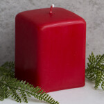 Matte Stumpenkerze rot, Kerze als Quader, Altarkerze
