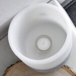 Wachslampion, Weihnachtskerze mit Eule im Schal, Windlicht