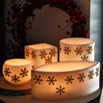 Festlicher Lampion mit goldenen Schneeflocken & Glitzer