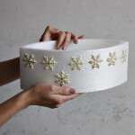 Festlicher Lampion mit goldenen Schneeflocken & Glitzer