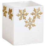 Wachs-Lampion mit Sterne und Glitzersteine in Weiß, Weihnachtskerze