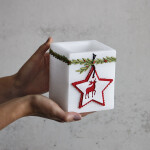 Lampionkerze, Windlicht mit Teelicht, Container zu Weihnachtskerze