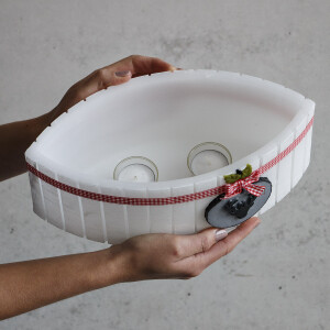 Windlicht aus Wachs, Lampion mit 2 Teelichter zu Weihnachten