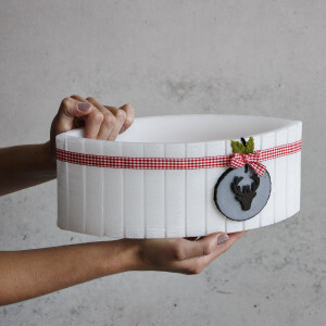 Windlicht aus Wachs, Lampion mit 2 Teelichter zu Weihnachten