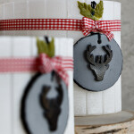 Windlicht aus Wachs, Lampion mit 2 Teelichter zu Weihnachten