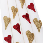 Tafelkerzen mit 3D Herzen, Hochzeitskerzen 4er-Set Spitzkerzen