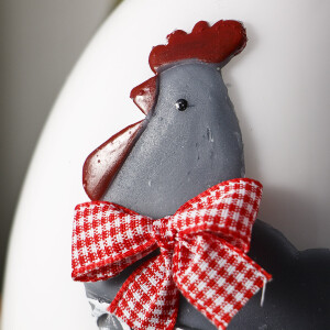 Osterkerze, großes Osterei aus Wachs, Osterhenne auf Wachs