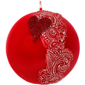 Glitzernde Hochzeitskerze mit 3D-Wachsmotiv