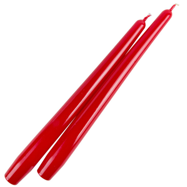 Tafelkerzen, Spitzkerzen in Rot 2er Set, Leuchterkerzen