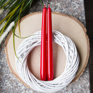 Tafelkerzen, Spitzkerzen in Rot 2er Set, Leuchterkerzen