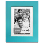 Bilderrahmen, türkis, Fotorahmen, Glasscheibe, Bilderformat 18 × 24 cm