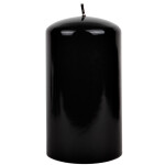 Stumpenkerze, Altarkerze in Schwarz, dicke Tafelkerze 8 x 15 cm