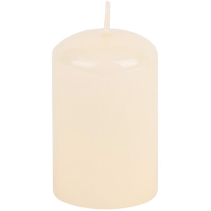 Kleine Stumpenkerze, Tafelkerze in Beige