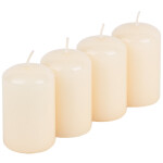 Kleine Stumpenkerze, Tafelkerze in Beige