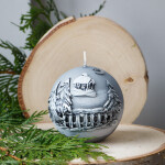 Winterliche Kugelkerze – Handgemachtes Unikat für den Advent