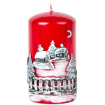 Zauberhafte Weihnachtskerze mit handgearbeitetem Wintermotiv