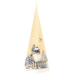 Pyramidenkerze mit Weihnachtsmotiv aus Wachs, Adventskerze