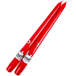 Tafelkerzen mit Weihnachtsmotiv, Leuchterkerzen, Spitzkerzen