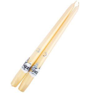 Leuchterkerzen zu Weihnachten mit Motiv aus Wachs,...