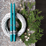 Weihnachtskerzen, Leuchterkerzen in Türkis, 2er-Set Tafelkerzen, Spitzkerzen
